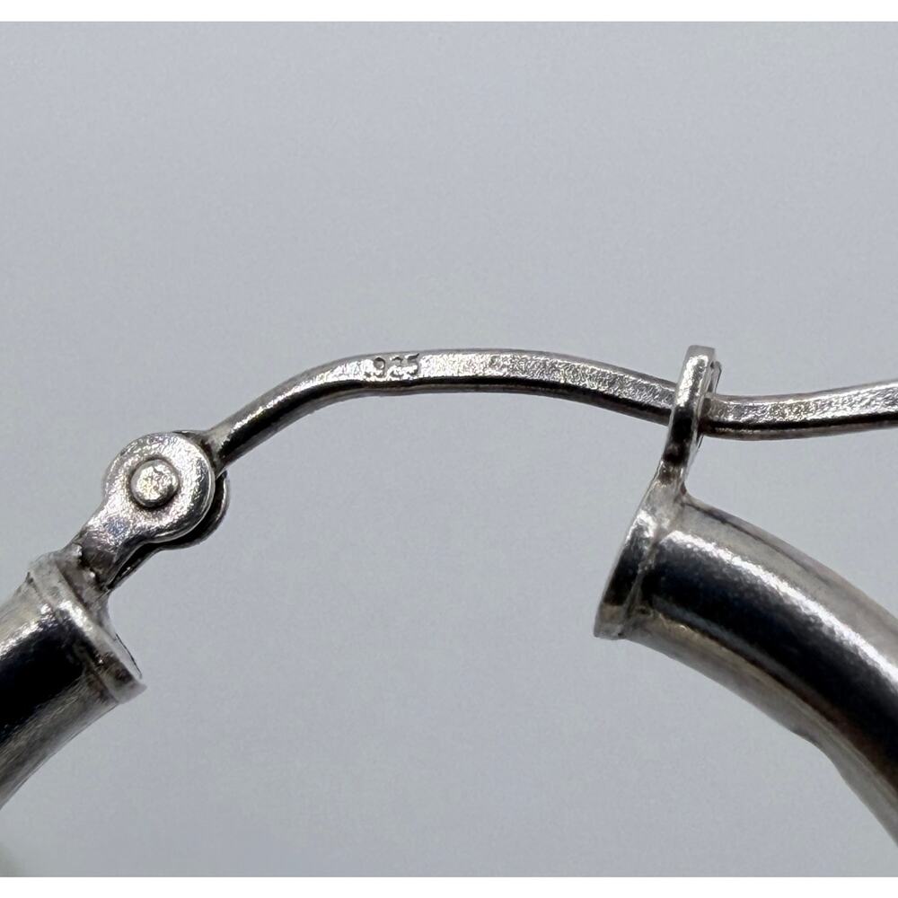Vintage Cape Cod 925 Sterling Silver Hoop Earrings with 14k Gold Balls - Picture 2 of 5